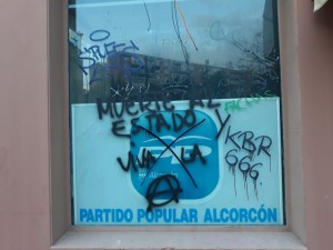 Nuevo ataque contra la sede del Partido Popular de&nbsp;Alcorcón