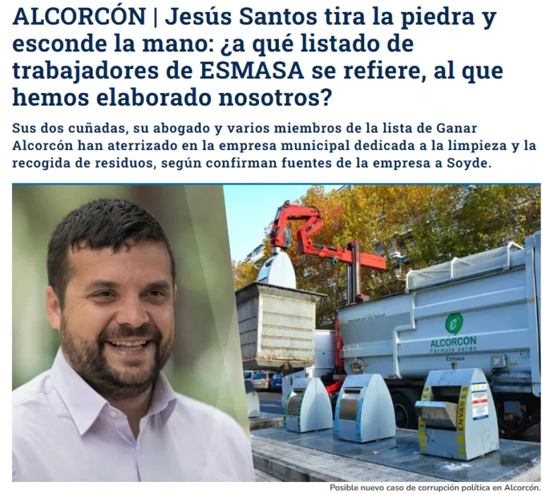 NUEVAS INCORPORACIONES EN ESMASA RELACIONADAS CON JESÚS SANTOS