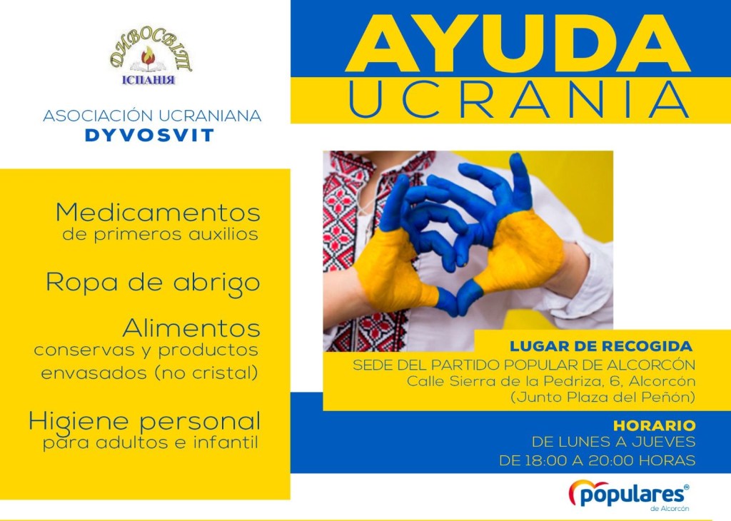 El Partido Popular de Alcorcón insta a la Alcaldesa a convocar una concentración silenciosa para condenar la invasión violenta de Ucrania por&nbsp;Rusia