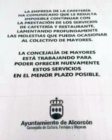 El Ayuntamiento de Alcorcón abandona a sus&nbsp;mayores