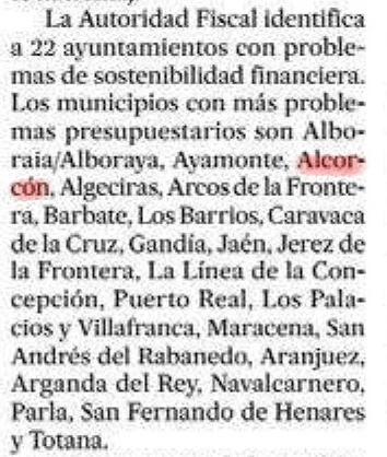 Alcorcón en grave situación financiera tras el último informe de la AIReF