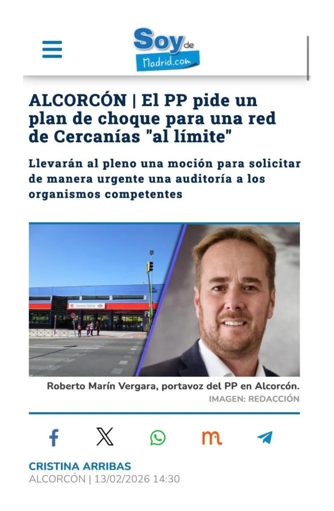 APARICIÓN EN MEDIOS: SOY DE MADRID – 13 DE FEBRERO DE 2026