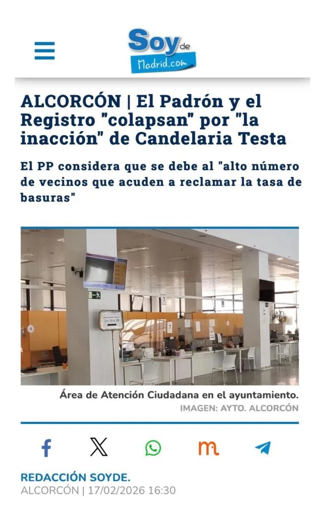 APARICIÓN EN MEDIOS: SOY DE MADRID – 17 DE FEBRERO DE 2026