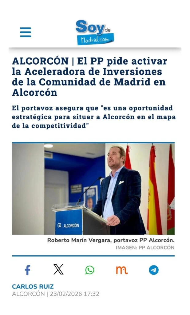 APARICIÓN EN MEDIOS: SOY DE MADRID – 23 DE FEBRERO DE 2026