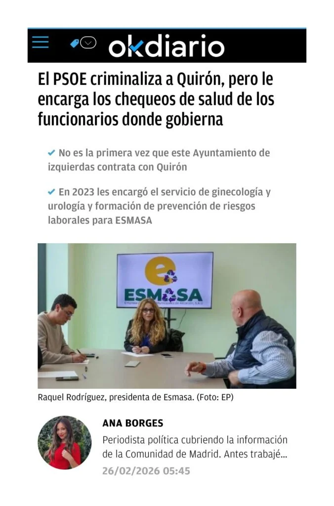 APARICIÓN EN MEDIOS: OK DIARIO – 26 DE FEBRERO DE 2026