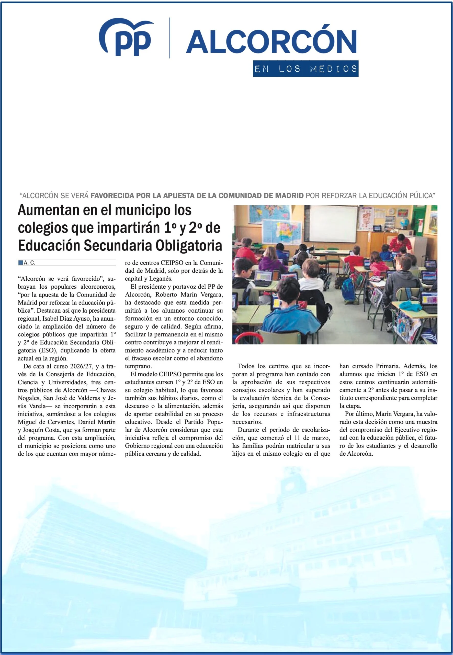 Aparicion en medios: Al Cabo de la Calle – 27 Marzo 2026