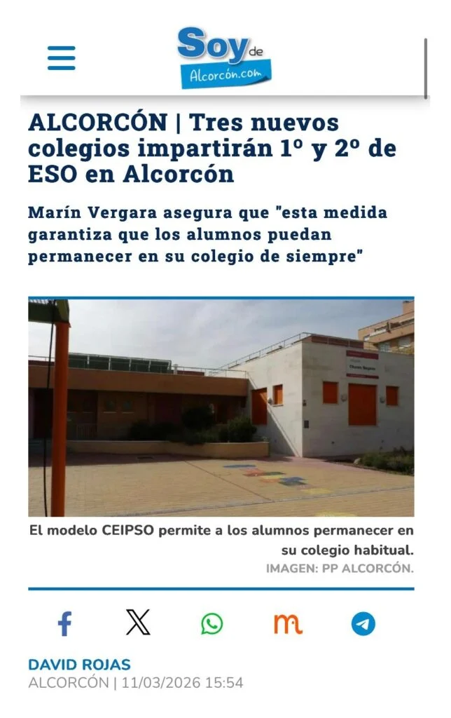 APARICIÓN EN MEDIOS: SOY DE MADRID – 11 DE MARZO DE 2026
