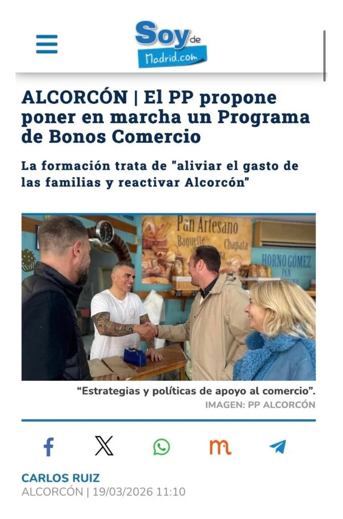 APARICIÓN EN MEDIOS: SOY DE MADRID – 19 DE MARZO DE 2026
