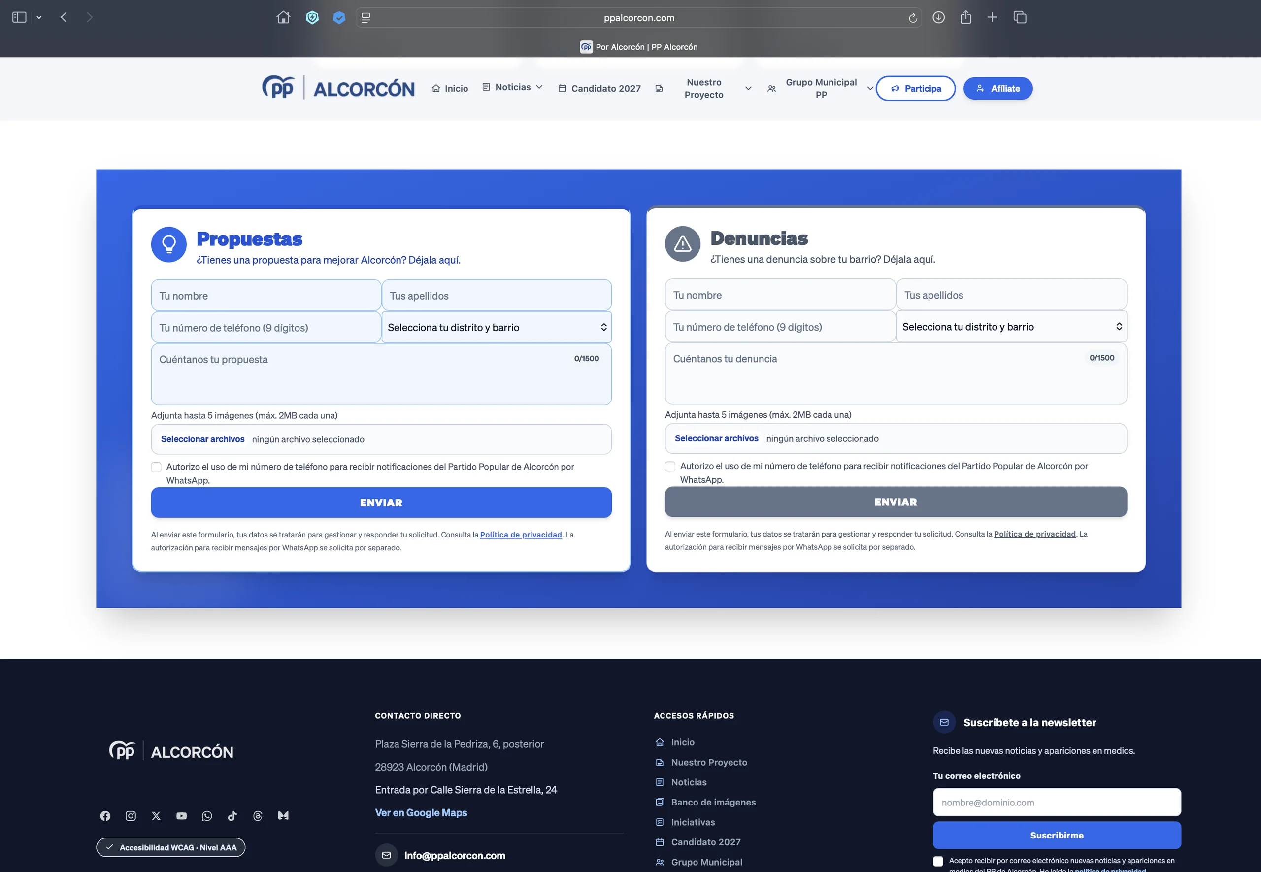 ROBERTO MARÍN VERGARA CONVIERTE LA NUEVA WEB DEL PP EN UNA HERRAMIENTA ÚTIL PARA LOS VECINOS: La nueva ppalcorcon.com permit…